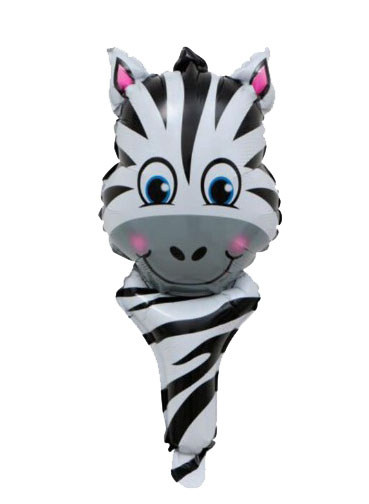 Zebra Head Handheld Foil Balloon
